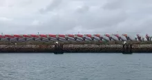 Pales d'éoliennes sur les quais du Havre 
