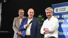 Aymeric Le Grand, dirigeant de la SFEE, a reçu la CCI représentée par Nicolas Mougenel et Yves Lefebvre - Crédit photo : Matthias Chaventré/Paris Normandie 