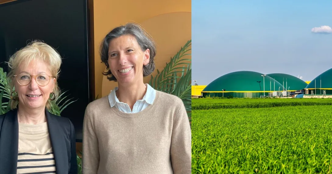 Rachel Compain, responsable compétences pour la GBU Infrastructures d'ENGIE et Séverine Le Mière, la directrice du CFA NaturaPôle - Crédit photo ©Engie