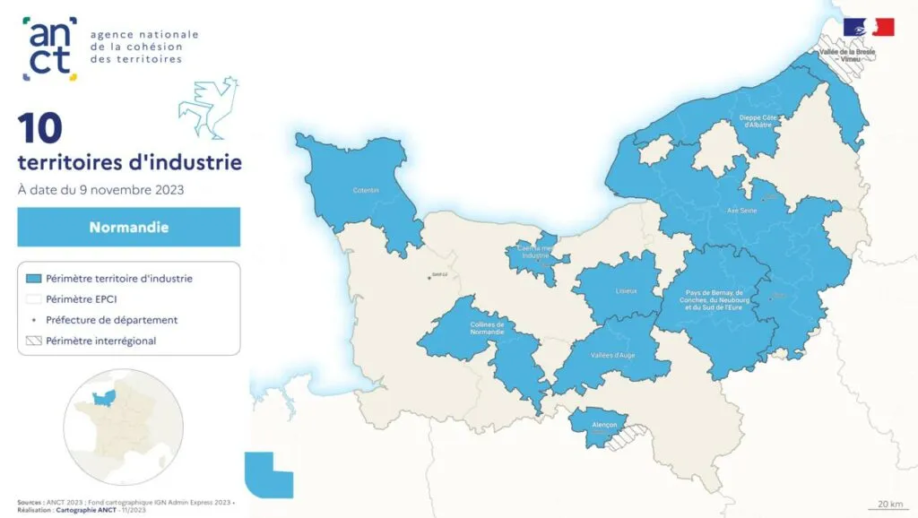 Carte atlas région Normandie