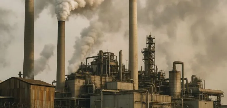 Cheminées d'usines, zone industrielle